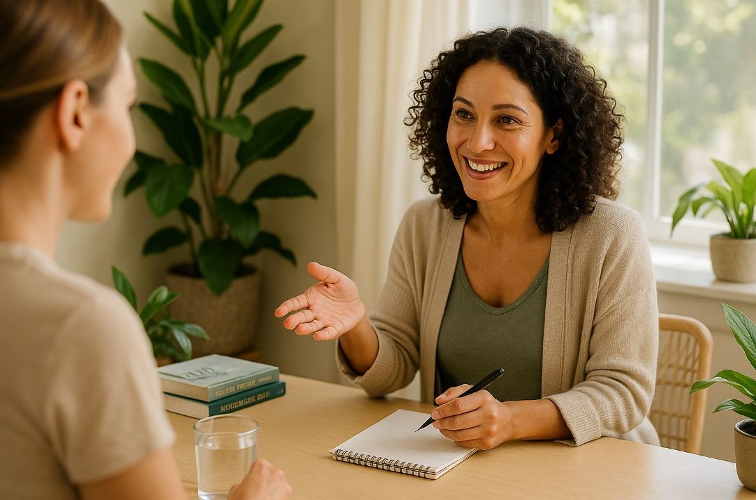 Sacramento wellness coach advising client on fasting mimicking diet and healthy aging.