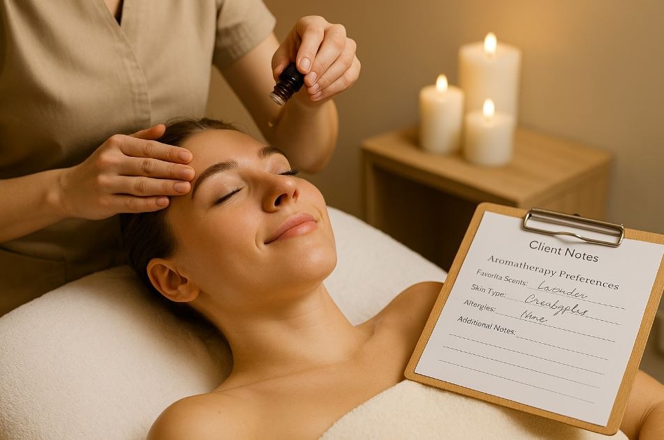 Personalized spa experience designed using client notes and preferences.