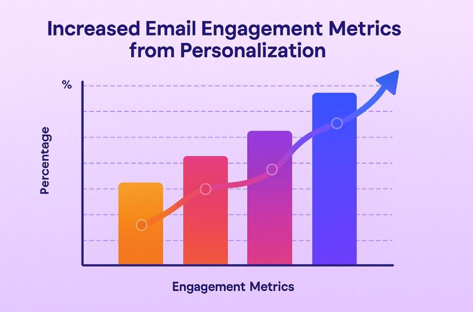 Email engagement metrics chart showing results from personalized campaigns.