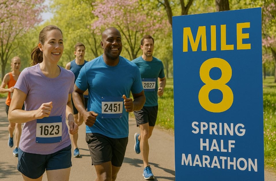 Participants in the American River Parkway Half Marathon in Sacramento.