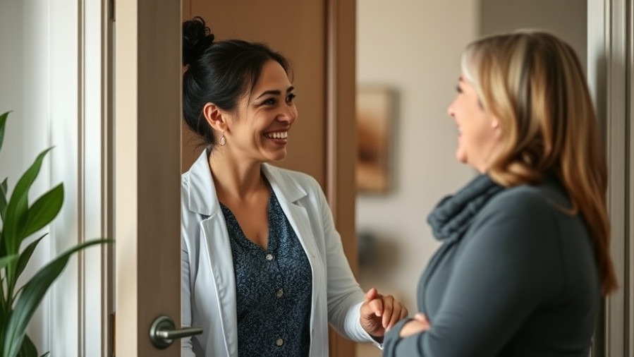 A warm moment of luxury spa personalization as a therapist greets a smiling guest.