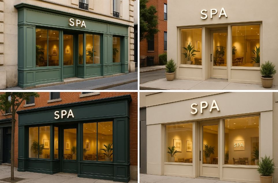 Branded spa locations with consistent design and signage.