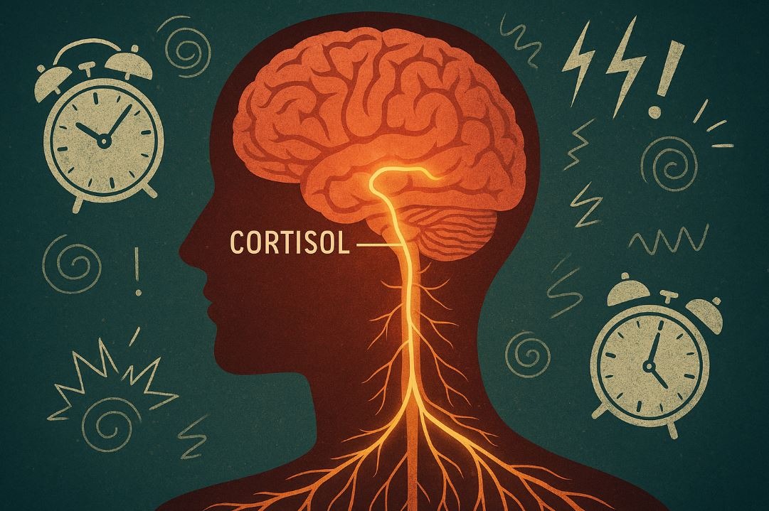 Diagram showing how chronic stress impacts the nervous system