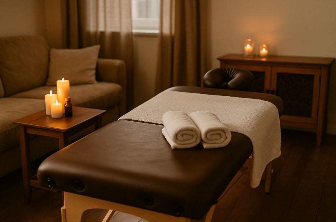 Mobile spa setup showing flexible, low-overhead reinvention of spa services.