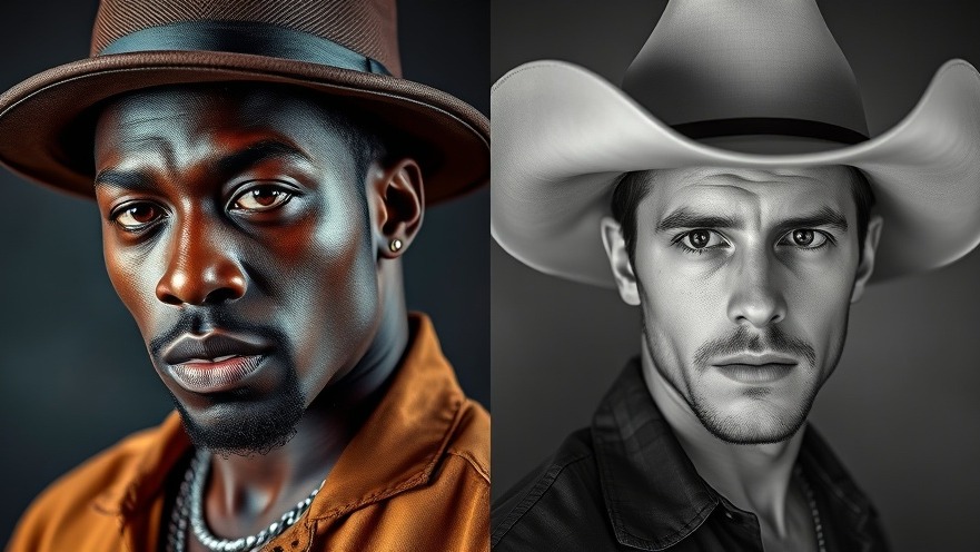 Ludacris performance meets Dustin Lynch concert in vibrant, lifelike split portrait.