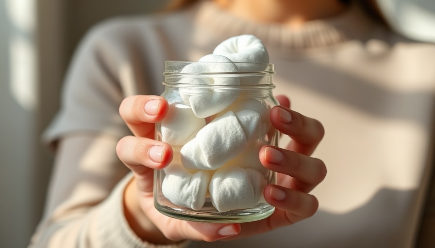 Eco-friendly jar with reusable cotton pads for sustainable living tips.