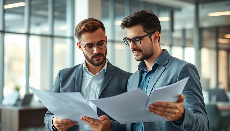 Two colleagues discussing sales strategies in a modern office.