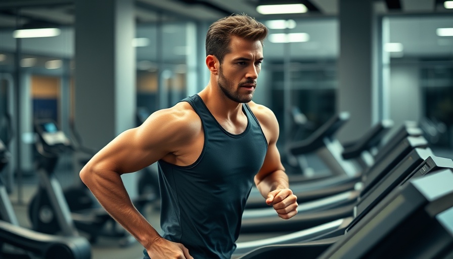 Athletic man running on treadmill highlighting cardio fat loss mistakes.