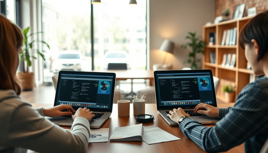 Modern office setting with laptops and tools, best Hootsuite alternatives.