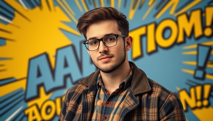 Confident speaker discussing 'Keep it Real in the Age of Automation' with vibrant background.