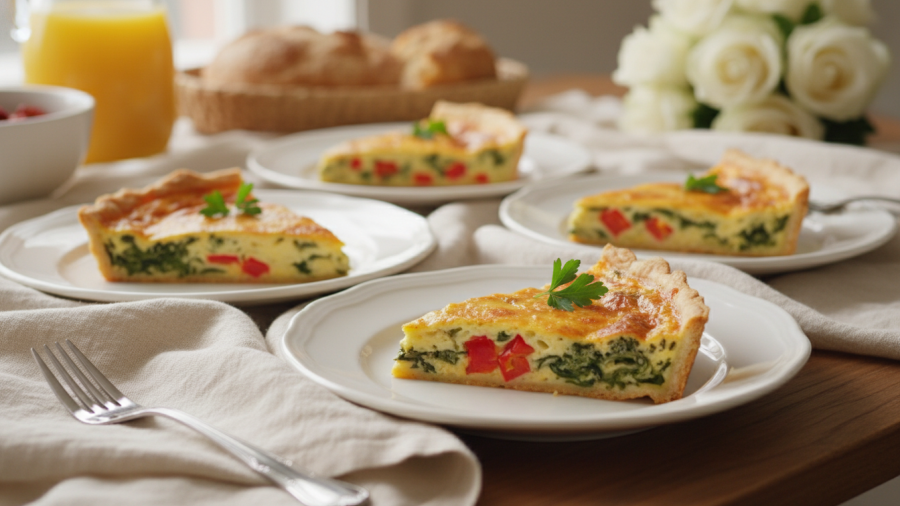 Delicious protein-rich recipes featuring quiche with seasonal ingredients.