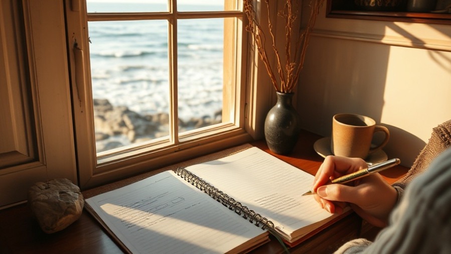 Serene journaling corner at CURE Wellness Center promoting emotional reflection and hormone health.