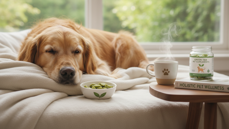 Exploring pet health benefits of green tea in holistic pet care.