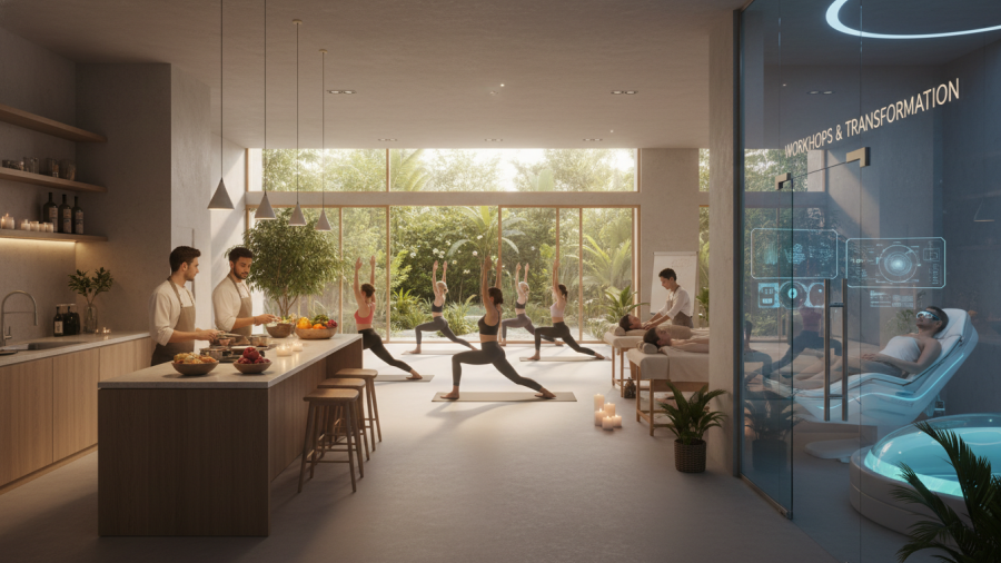 Guests seek the future of spa wellness beyond relaxation, embracing wellness trends.