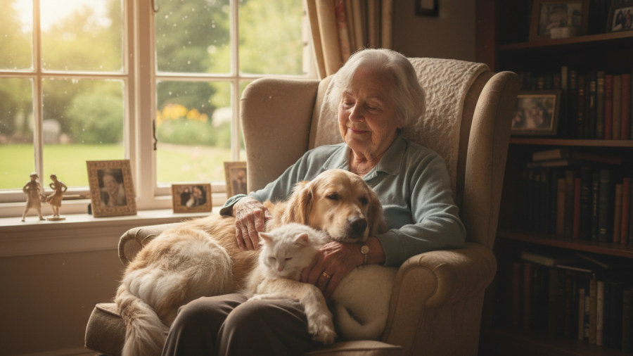Explore how pets enhance emotional well-being and mental age through companionship.