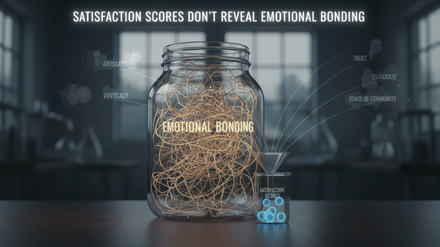 Understanding satisfaction scores vs emotional bonding in relationships