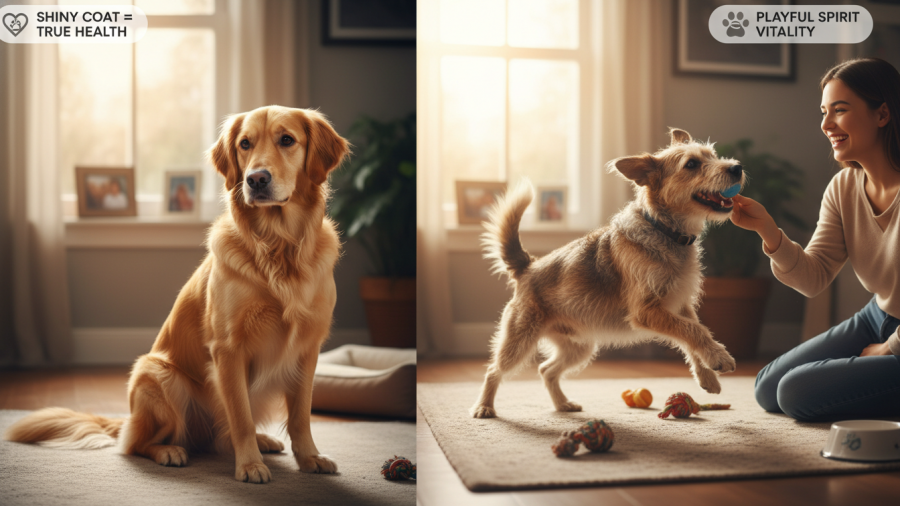 Key signs of a healthy pet: behavior, body condition, and wellbeing.