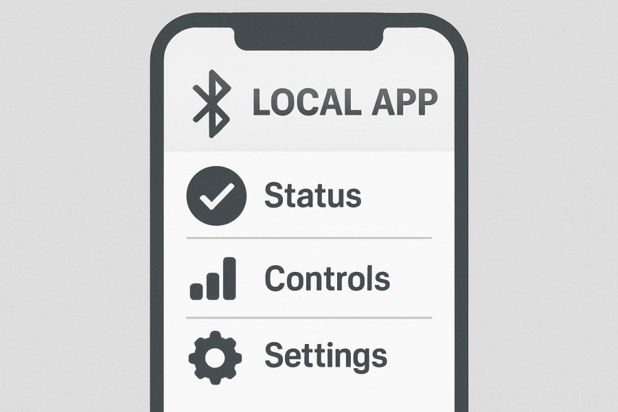 Eco-friendly portable solar power station with Bluetooth app for remote monitoring.