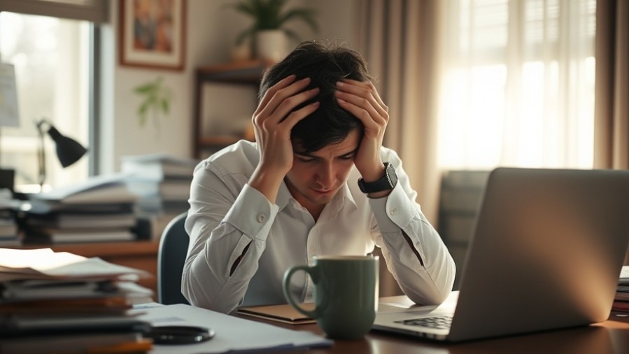 A person in quiet reflection at a sunlit workspace, embodying emotional wellness.