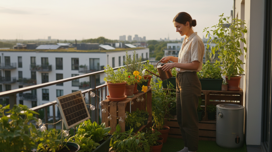 Self-built cabin showcasing eco-friendly living and a sustainable lifestyle.