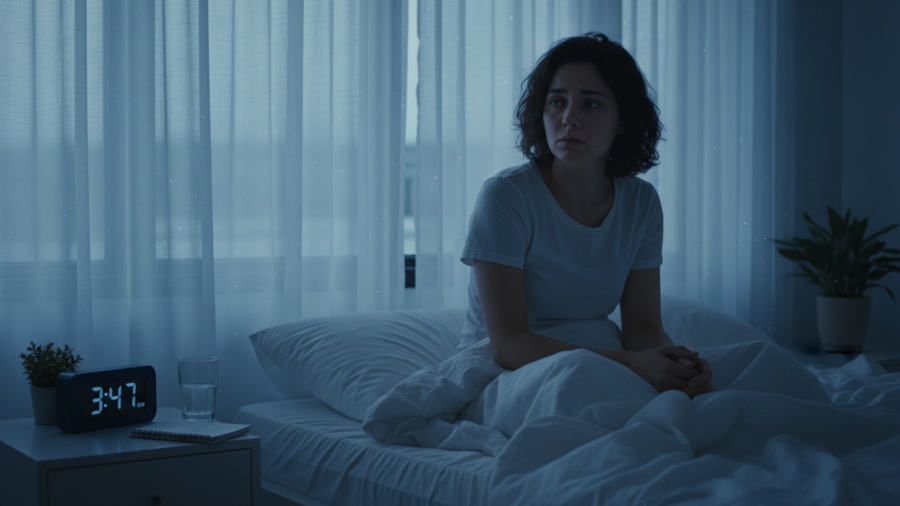 Early morning awakening reflecting sleep issues and nighttime anxiety for Sacramento residents.