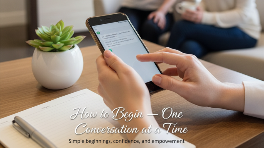 Empowering beginnings: Spa owner sends a message to enhance client connection.