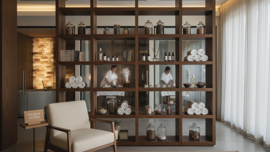 Tranquil spa environment promoting a mindset shift for operational learning.