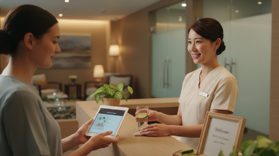 First-time spa guest experience focuses on emotional safety and customer comfort.