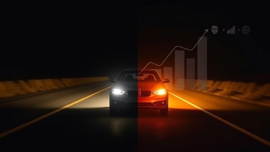 Conceptual image of a car on a road, illustrating SEO analysis tools guiding digital marketing insights.