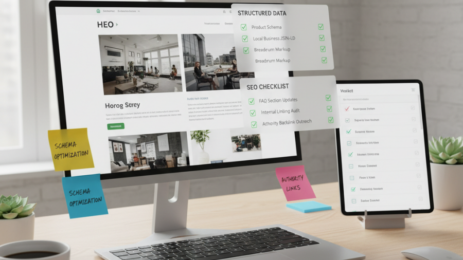 AI search analysis in a digital workspace with competitor visibility tracking tools.