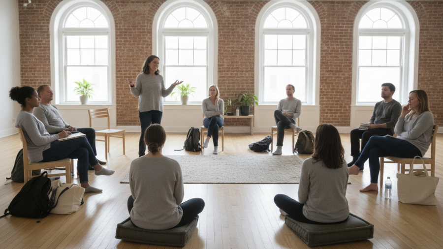 Mindfulness workshop for neurodivergent adults in a welcoming environment.
