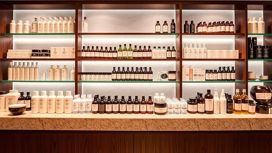 Spa front desk showcasing wellness products for enhanced profitability.