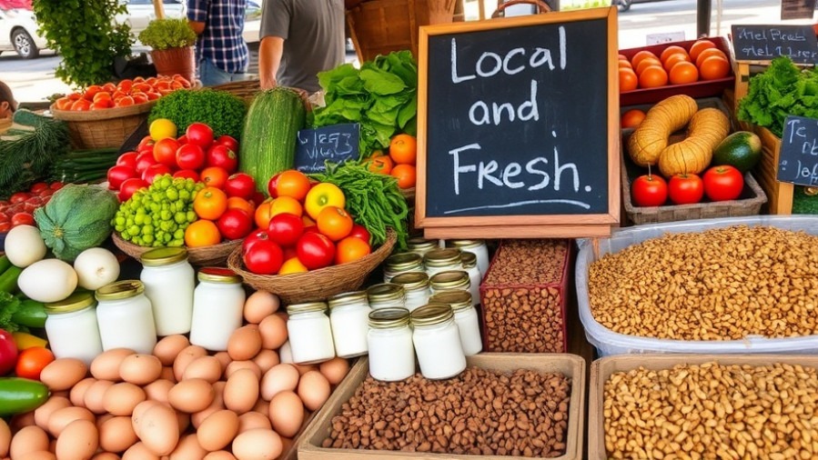Vibrant Sacramento farmers’ market showcasing local nutrition and gut microbiome protein sources.