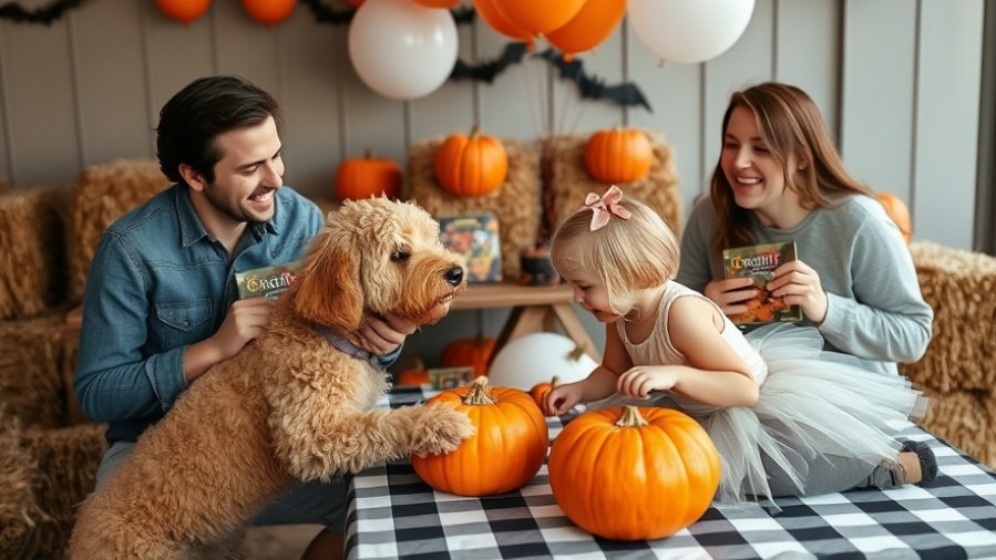 Child giggles with a golden doodle at the Midtown Sacramento dog parade, celebrating Halloween.