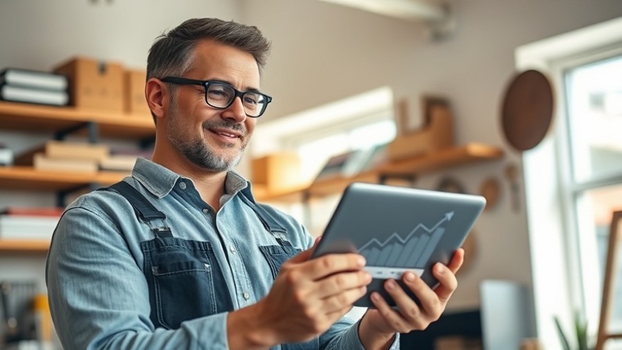 Business owner analyzing social media analytics for effective engagement strategies.