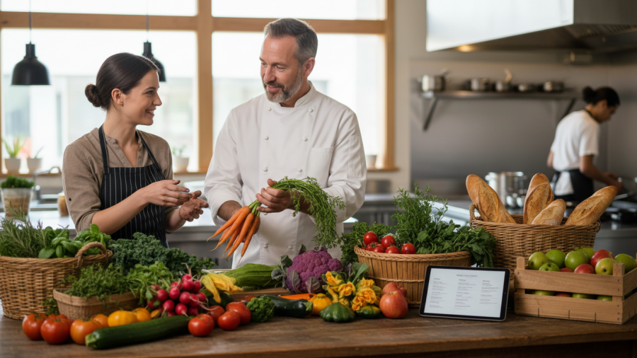 Local sourcing restaurant business model enhances menu planning and supply management.