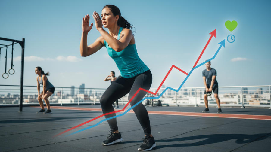 Vigorous high-intensity training emphasizes cardio benefits for a healthy lifestyle.