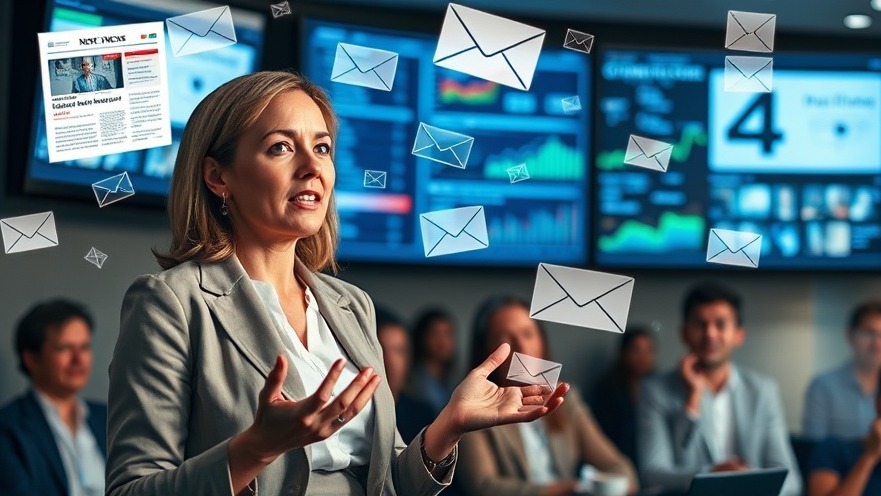 Public relations specialist at a press event, showcasing digital communication strategies.