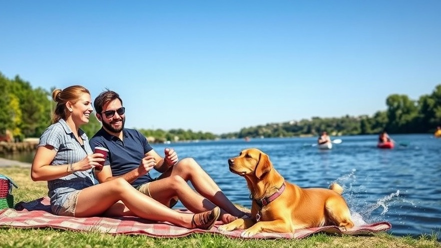 Couple enjoying a picnic at Rossmoor Bar with scenic views and a dog-friendly nature trail.
