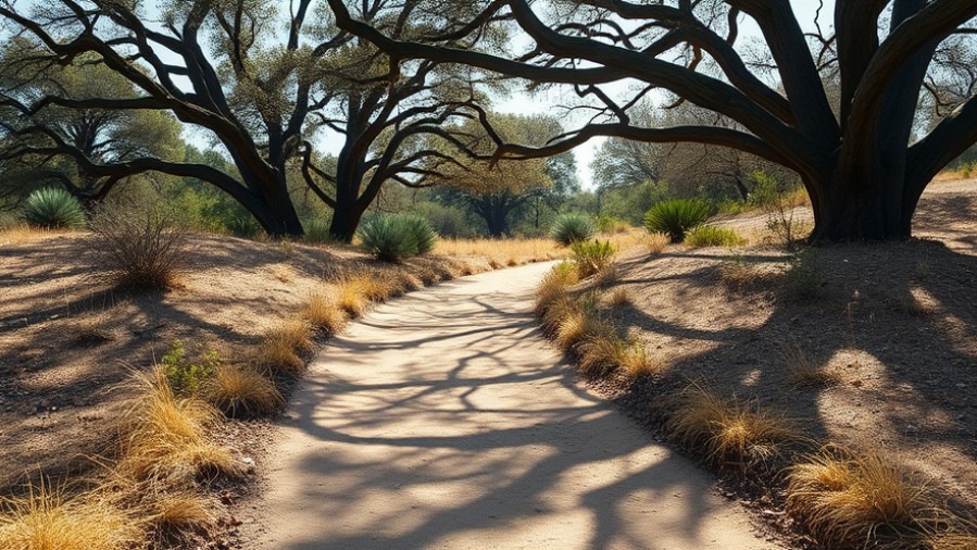 Calm dirt trail in El Dorado Hills oak woodland, inviting for nature walks.
