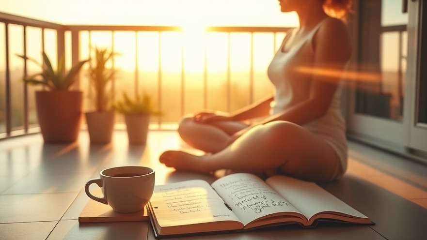 A person practicing stoic philosophy on a sunlit balcony, fostering a positive mindset.