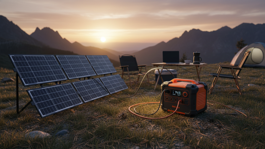 Portable solar generator showcasing eco-friendly power solutions for renewable energy.