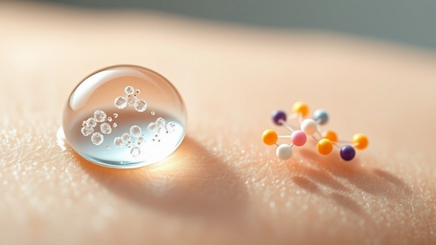 Macro droplet with probiotics illustrating skin microbiome education and skincare benefits.