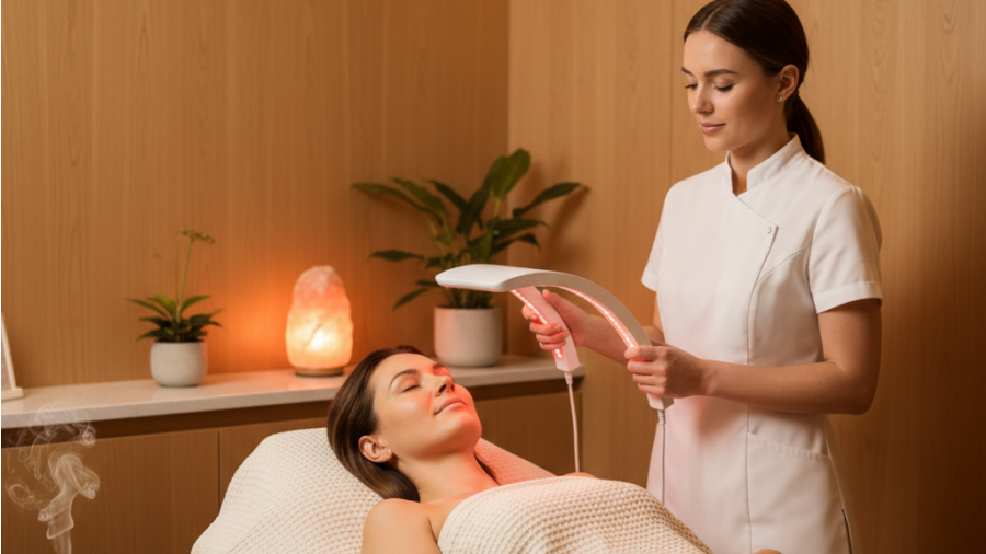 A serene treatment room showcasing self-care and wellness programs for women in STEM initiatives.