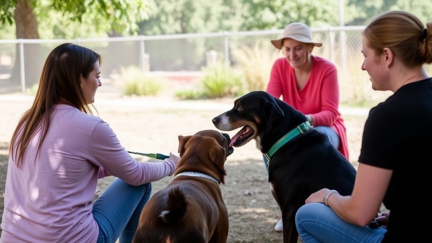 Group class practicing humane dog training in Sacramento, enhancing owner-dog communication.
