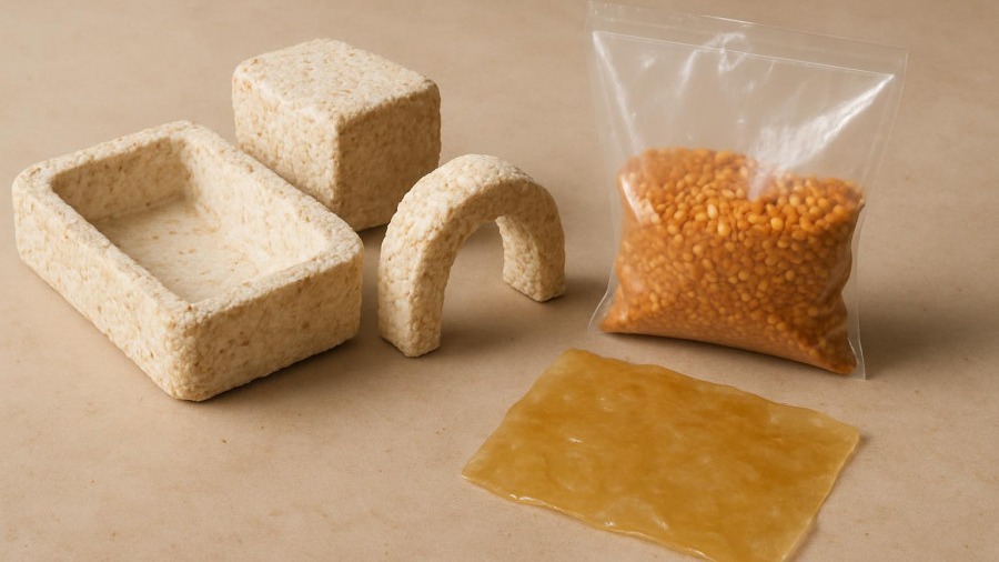 Eco-friendly mycelium packaging promotes sustainable living and reduces plastic pollution.