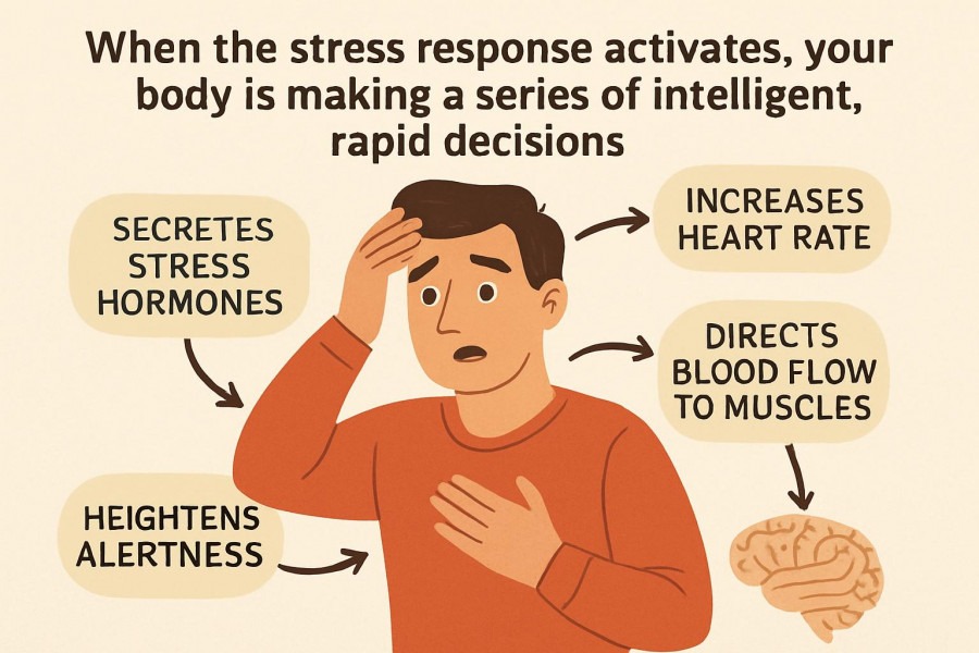 Body's stress response activating intelligent, rapid decisions