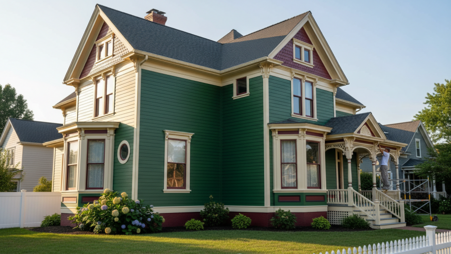 Quality exterior paint prevents peeling and cracking issues, ensuring lasting results.