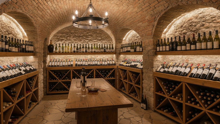 Diverse wine selection for live fire dining in Sacramento showcasing global regions.