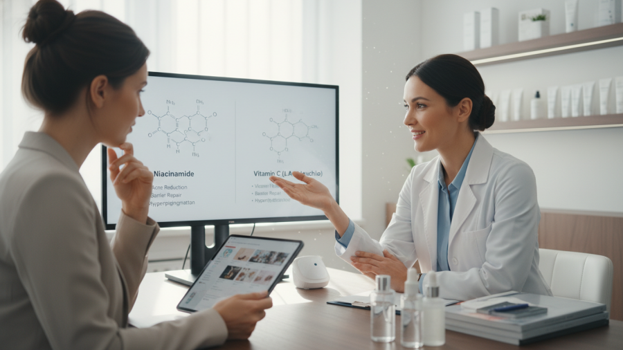 Informed skincare clients exploring future of spa wellness trends.